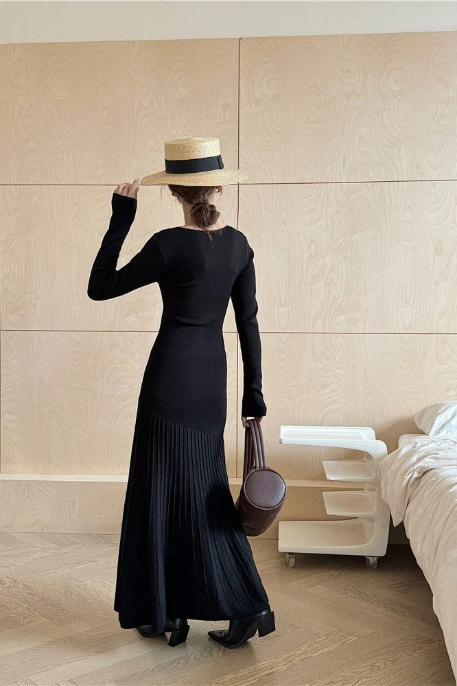 Vintage Knit Fitted Mermaid Hem Maxi Dress - Image 8