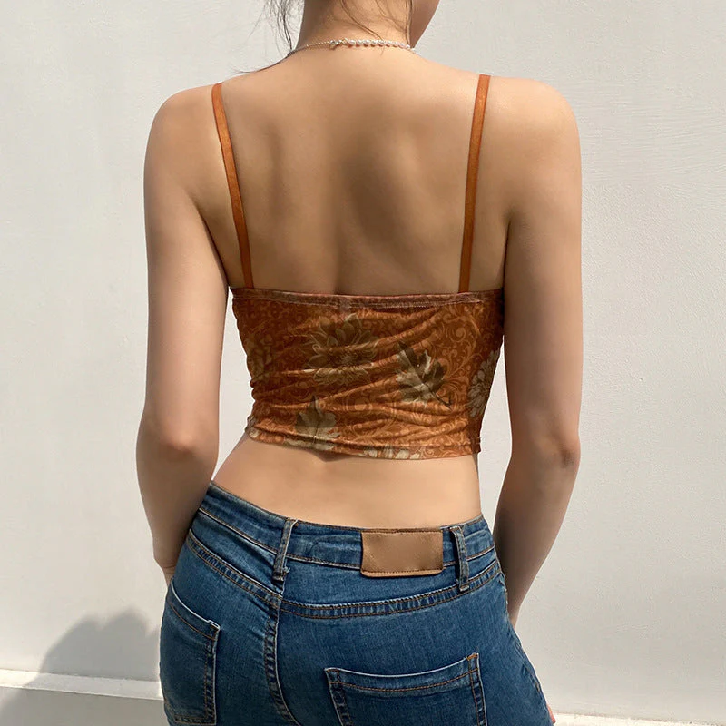 Vintage Lace Maple Print Cami Top - Image 4