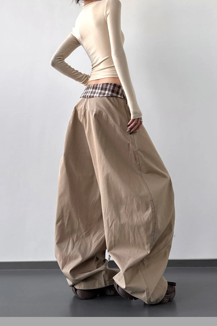 Vintage Layered Wide-Leg Palazzo Pants - Image 2