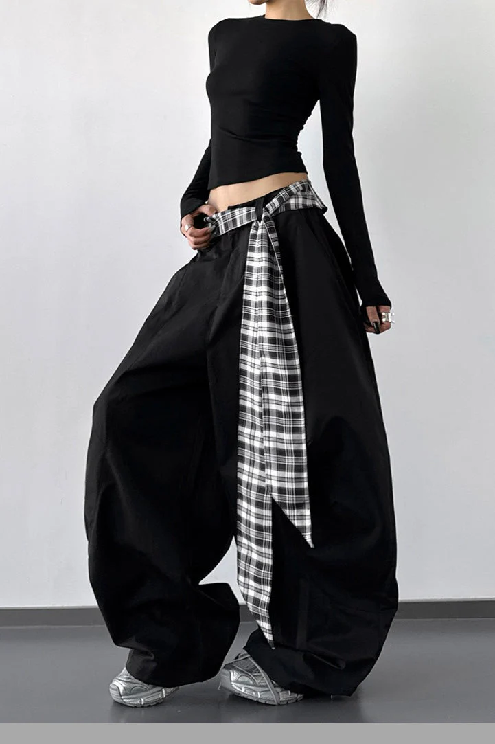 Vintage Layered Wide-Leg Palazzo Pants - Image 4