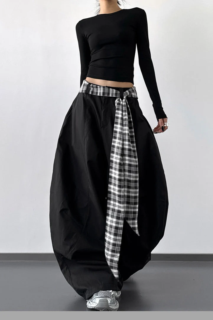 Vintage Layered Wide-Leg Palazzo Pants - Image 6