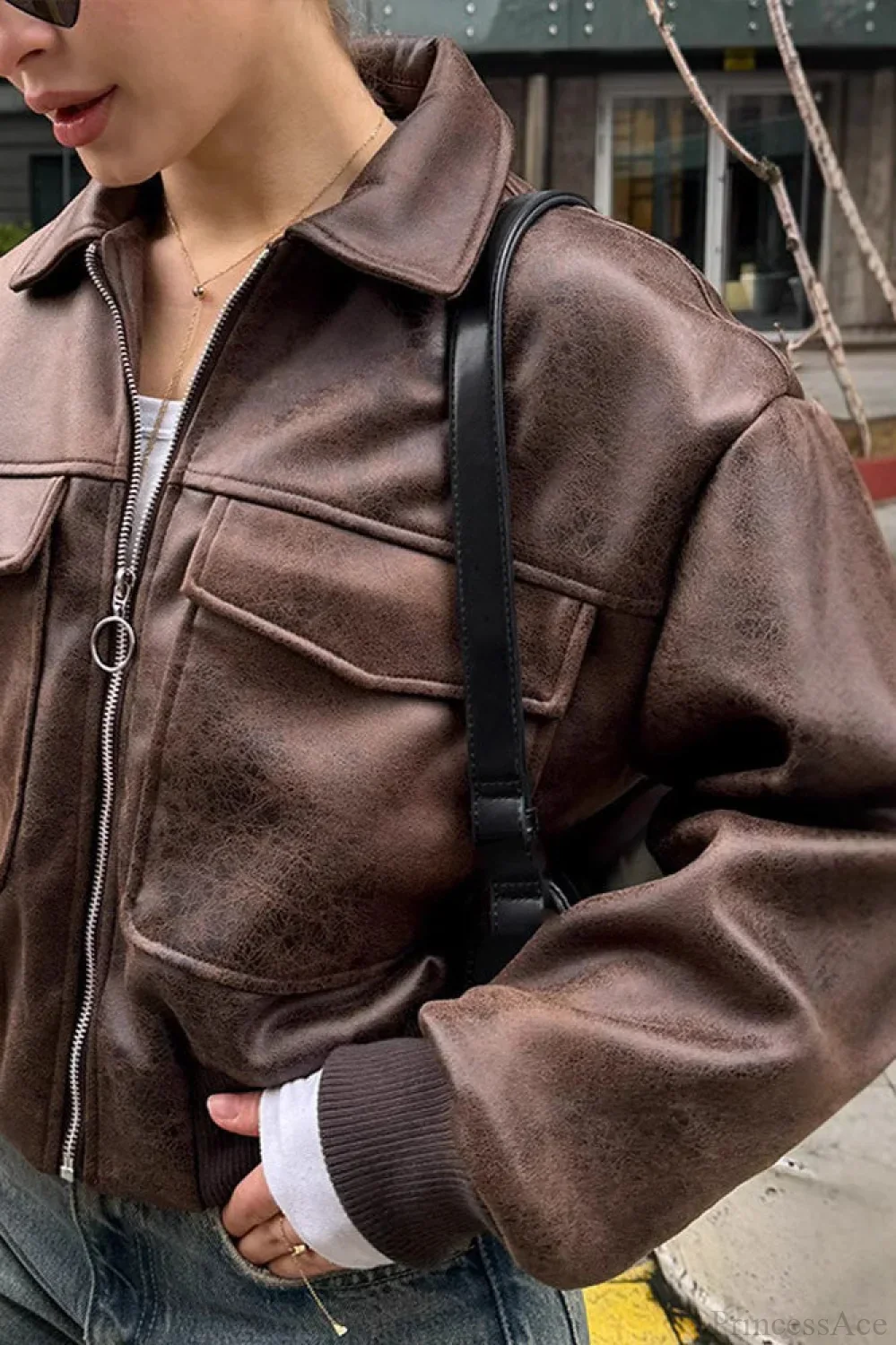 Vintage Maillard Bomber Lapel Leather Jacket - Image 2
