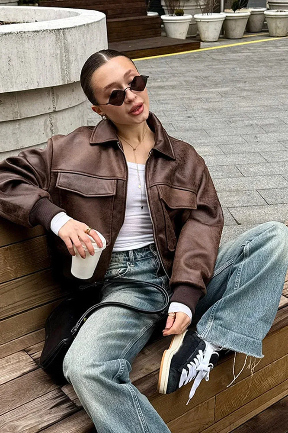 Vintage Maillard Bomber Lapel Leather Jacket - Image 5