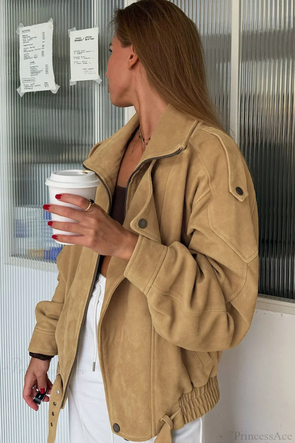 Vintage Matte Elegant Suede Jacket - Image 2