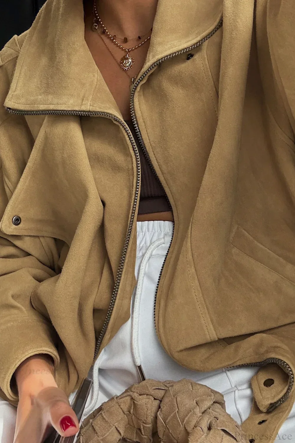 Vintage Matte Elegant Suede Jacket - Image 3