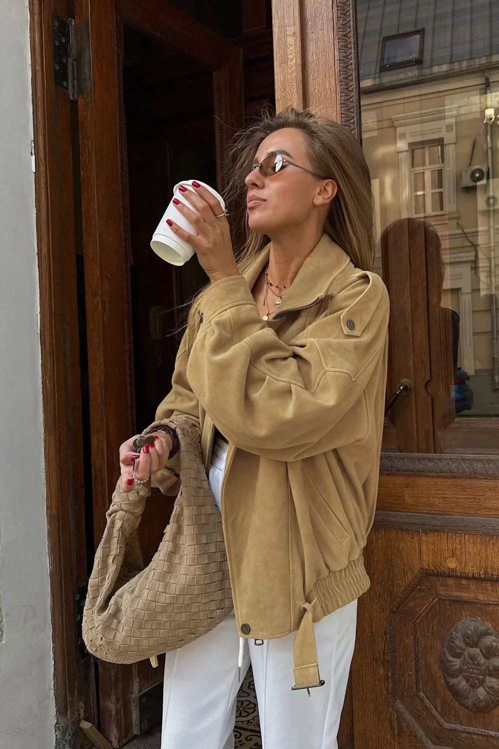 Vintage Matte Elegant Suede Jacket - Image 5