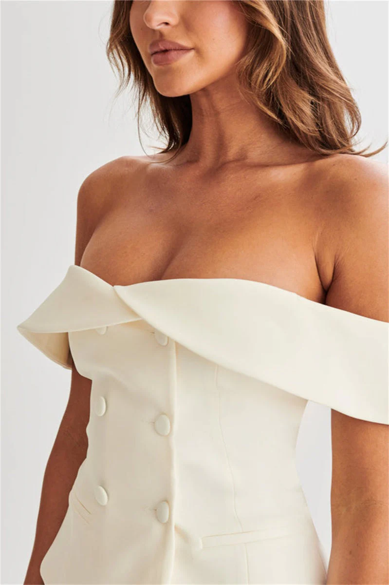 Vintage Off Shoulder Pleated Mini Dress - Image 5