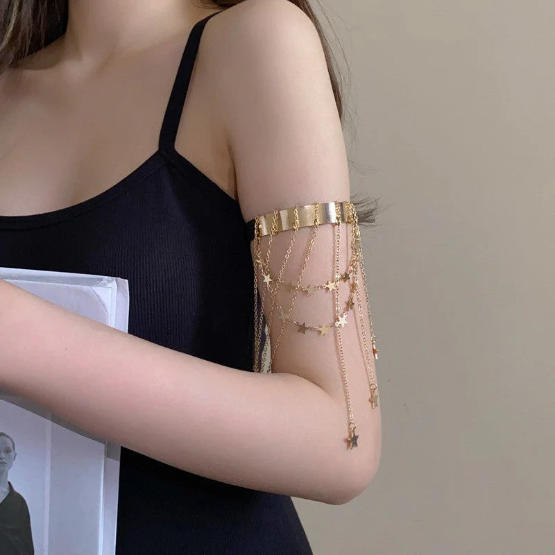 Vintage Open Minimalist Chain Tassel Bracelet - Image 2