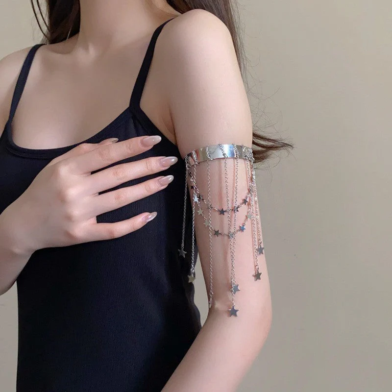 Vintage Open Minimalist Chain Tassel Bracelet - Image 4