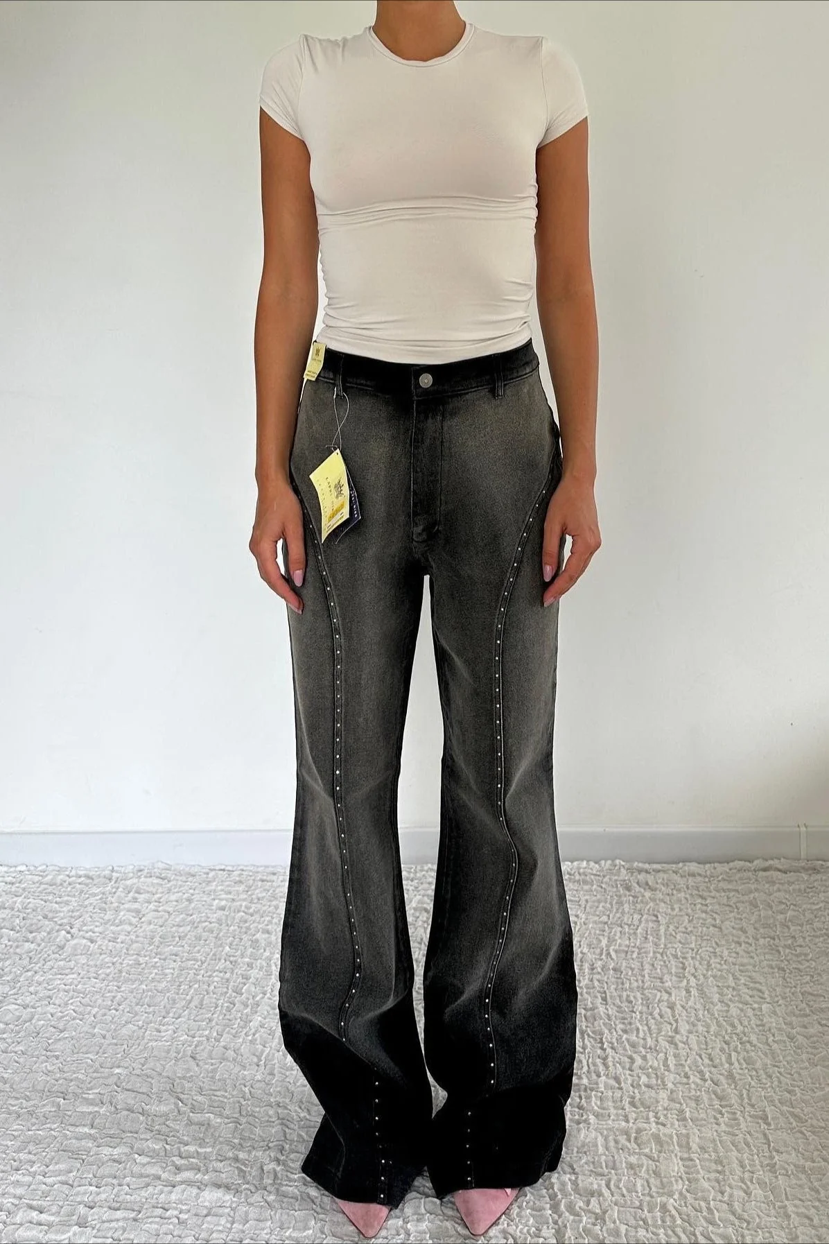 Vintage Patchwork Straight-Leg Jeans - Image 3
