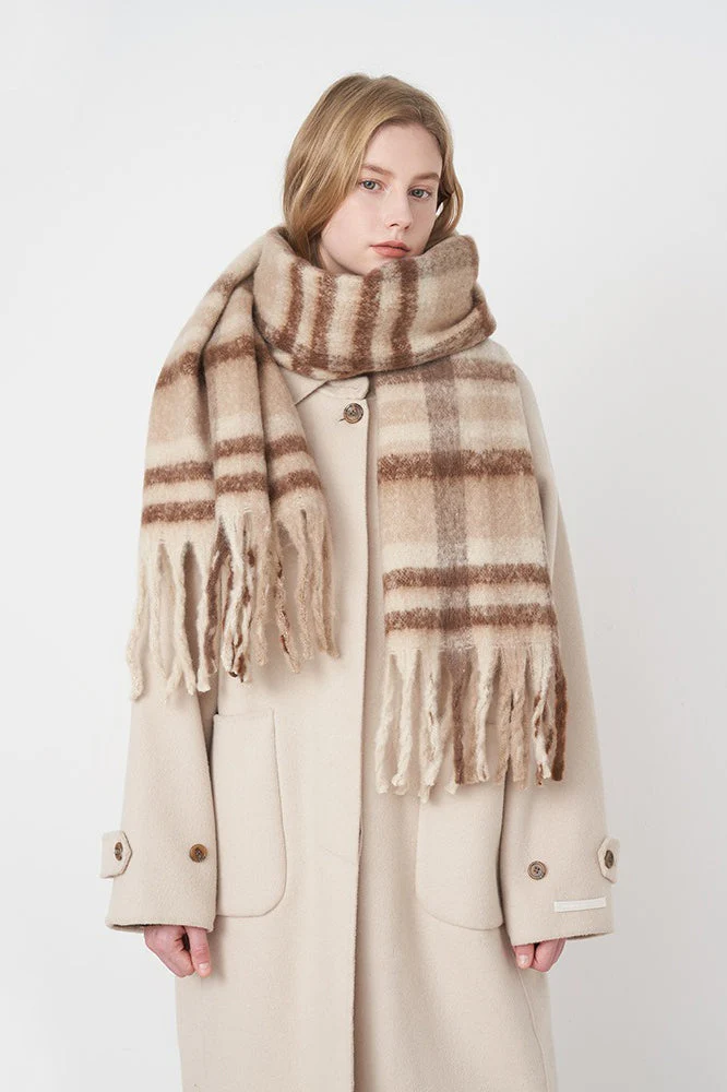 Vintage Plaid Cozy Knit Scarf - Image 4