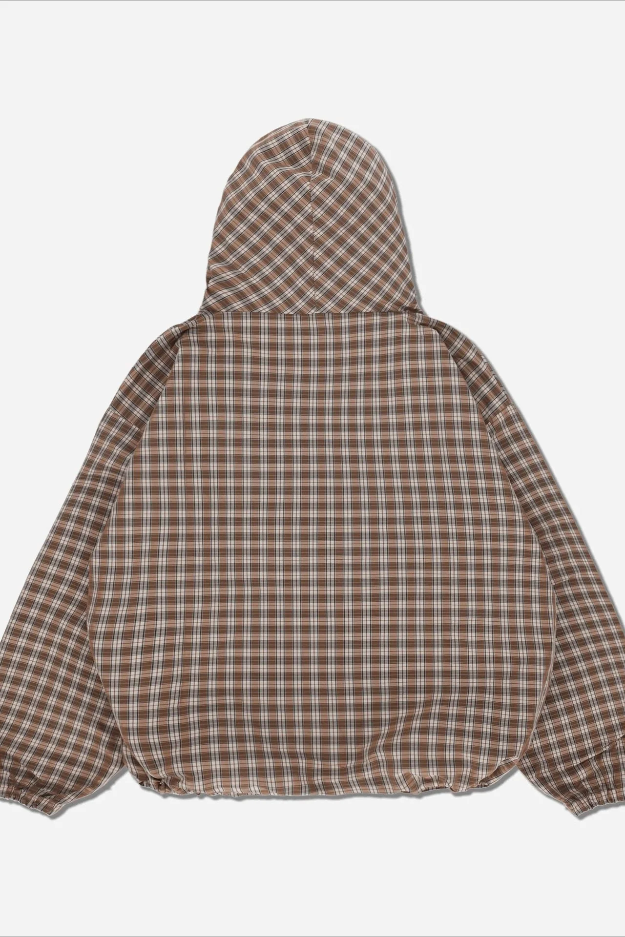 Vintage Plaid Half-Placket Masked Hoodie - Image 5