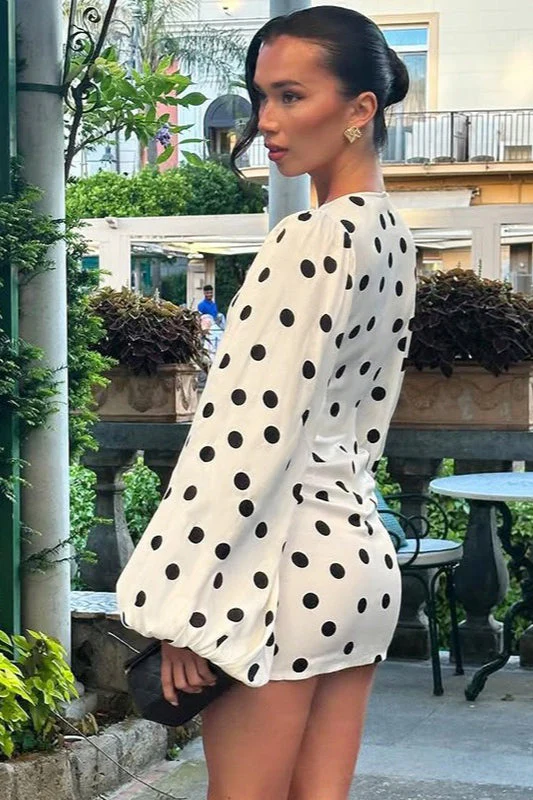 Vintage Polka Dot Bodycon Mini Dress - Image 4