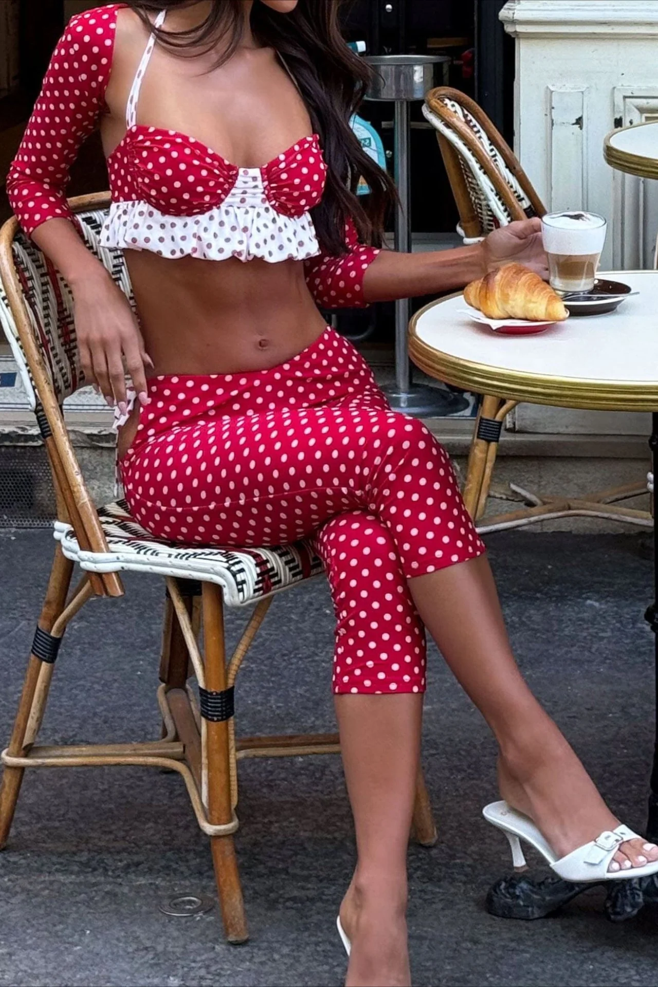Vintage Polka Dot Halter Tube Two Piece Set - Image 5