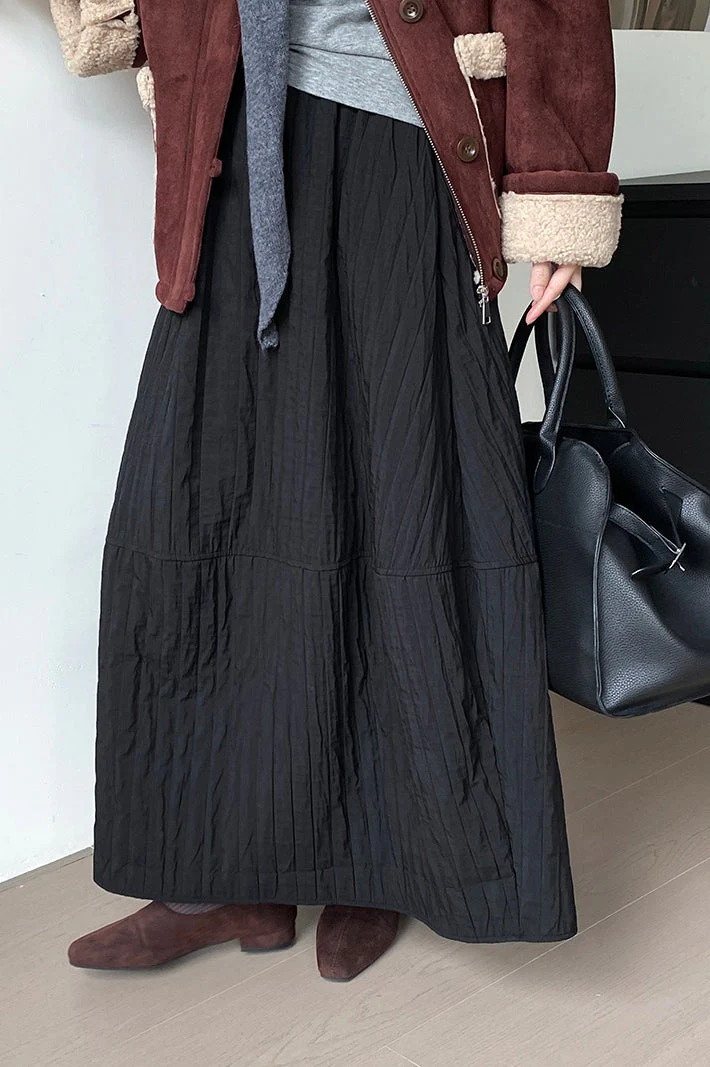 Vintage Quilted Cotton Puffer Midi Skirt - Image 10