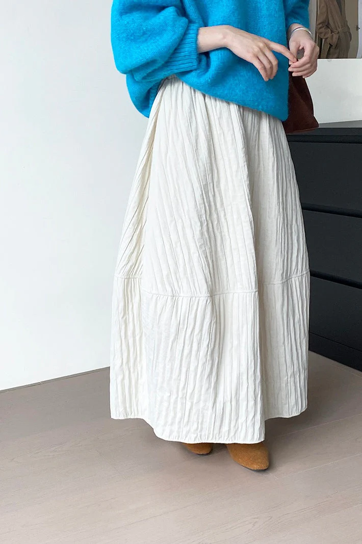 Vintage Quilted Cotton Puffer Midi Skirt - Image 5