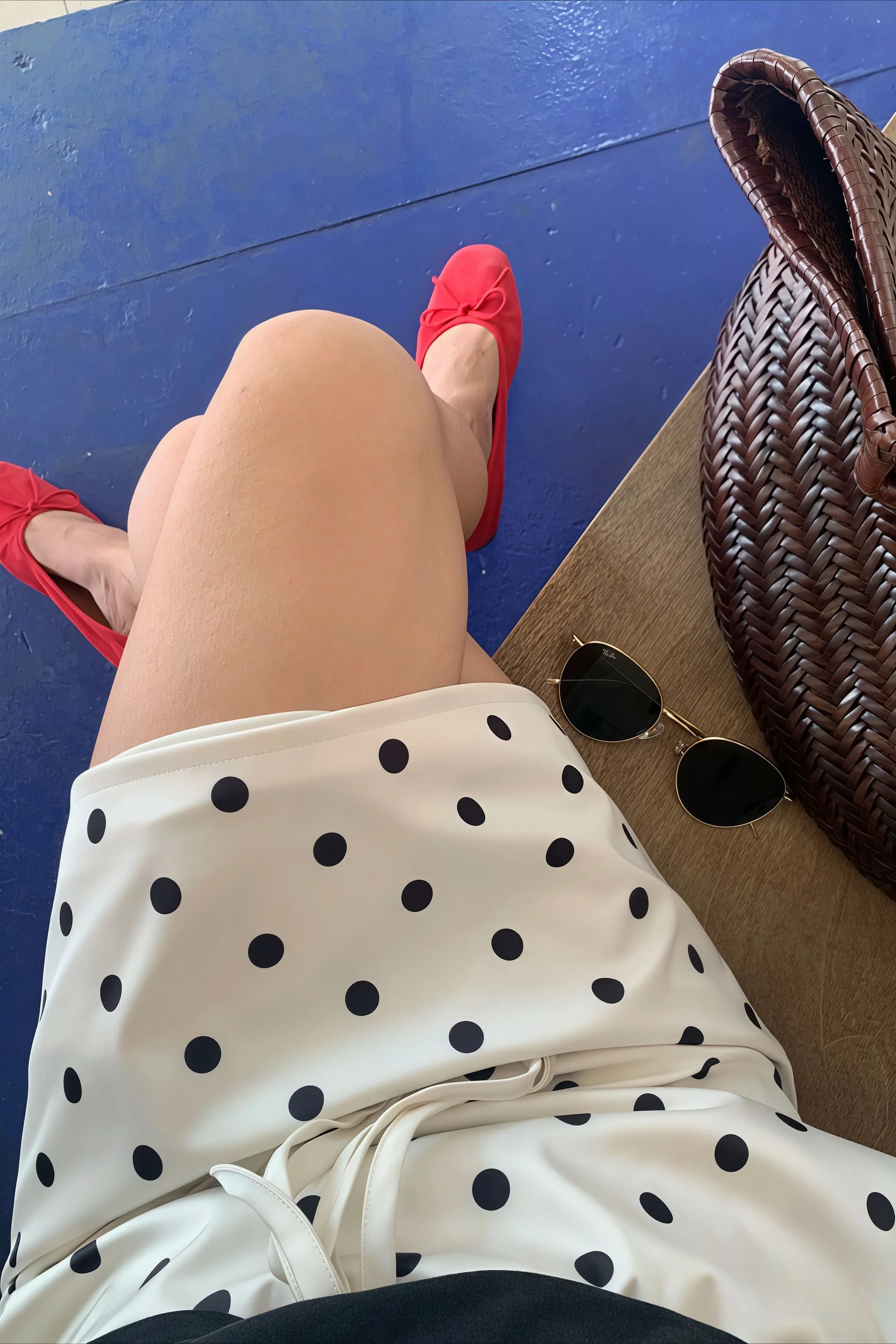 Vintage Satin Polka Dot Drawstring Midi Skirt - Image 7