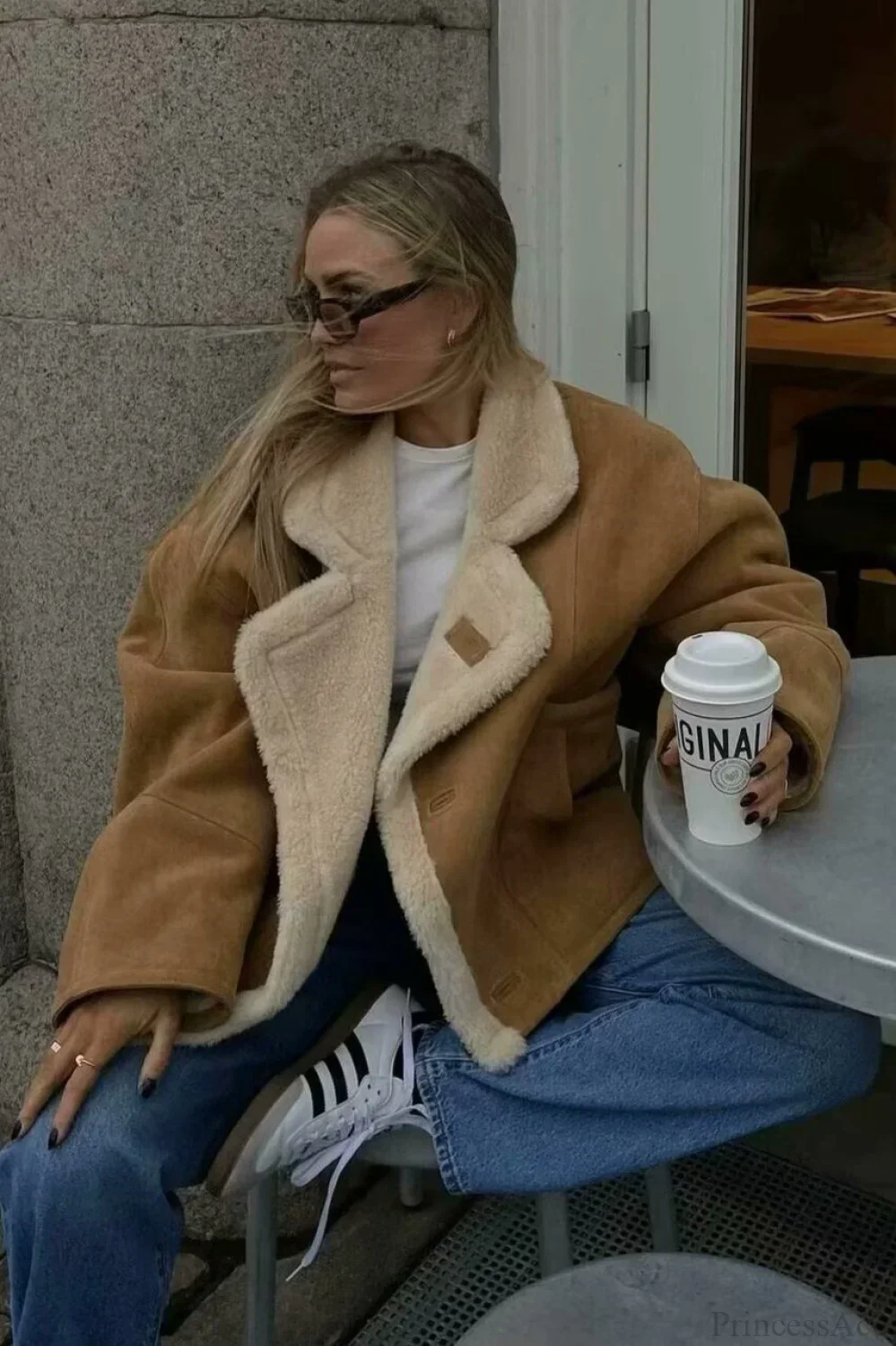 Vintage Sherpa Loose Warm Coat - Image 3