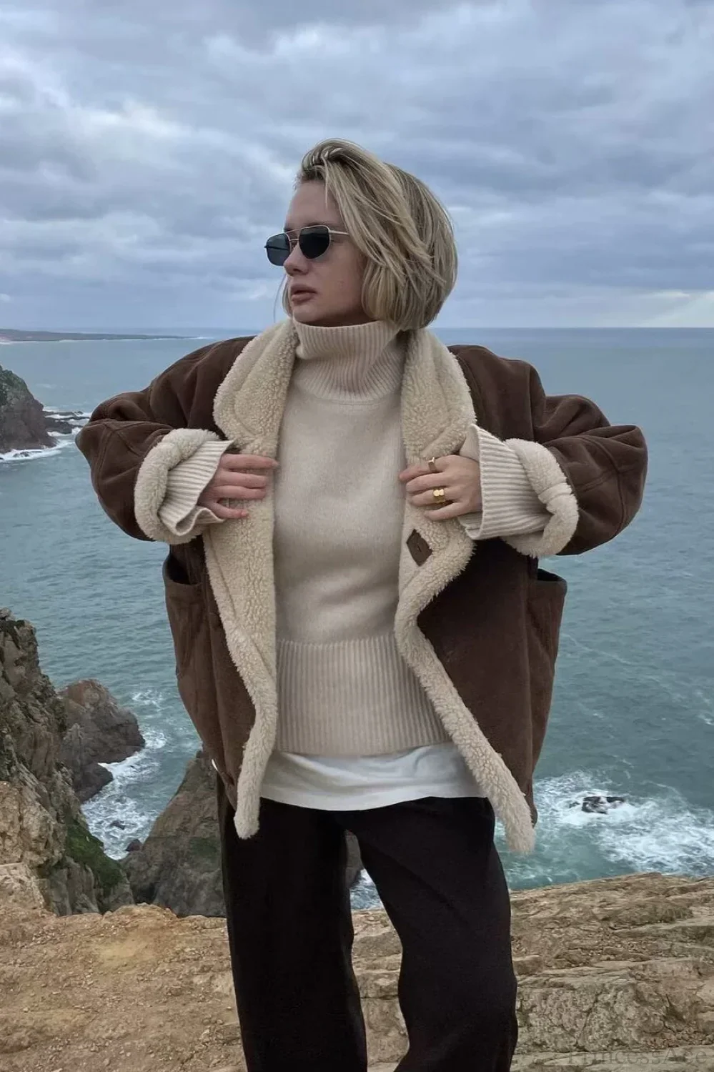 Vintage Sherpa Loose Warm Coat - Image 8
