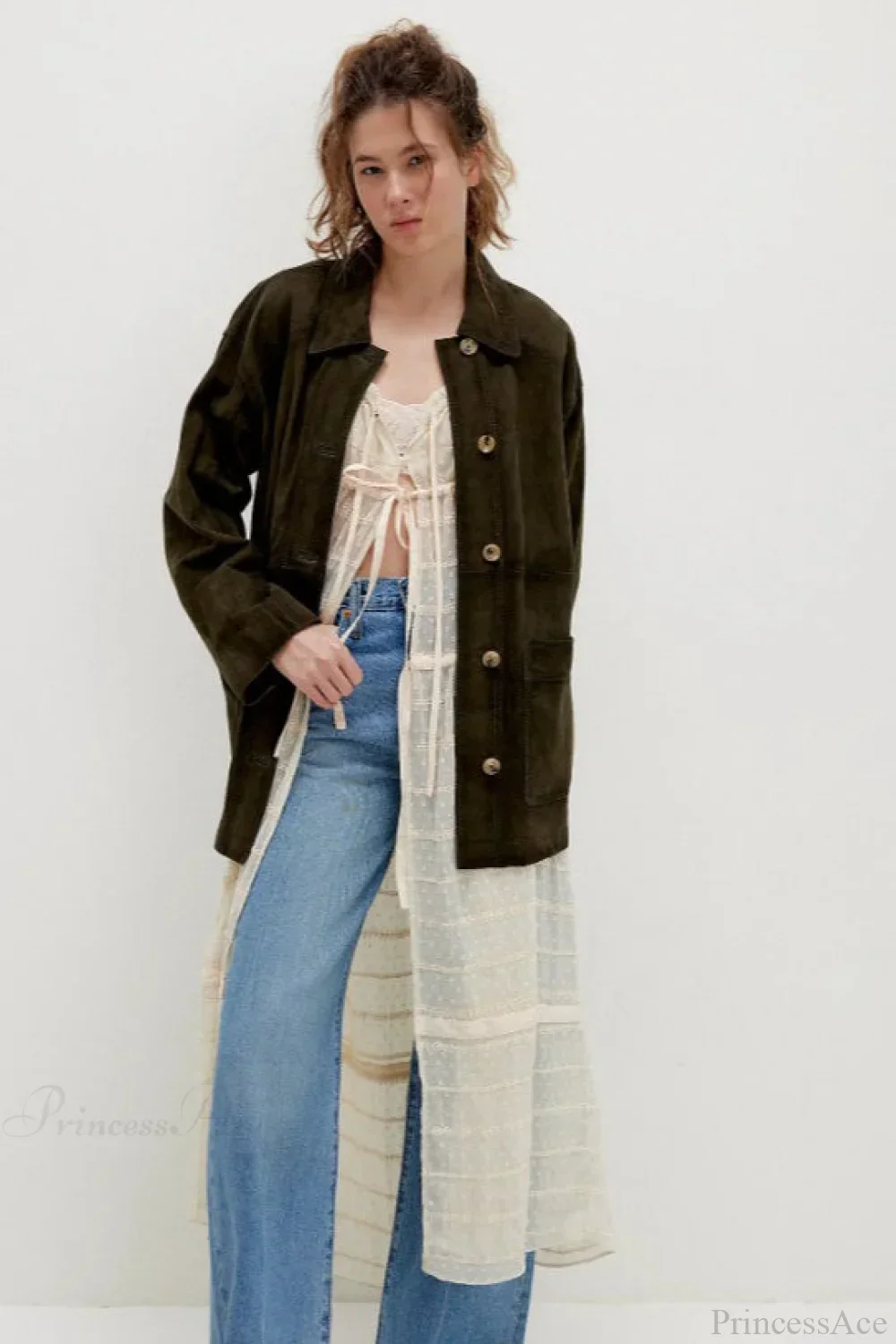 Vintage Simple Suede Single Breasted Jacket - Image 11