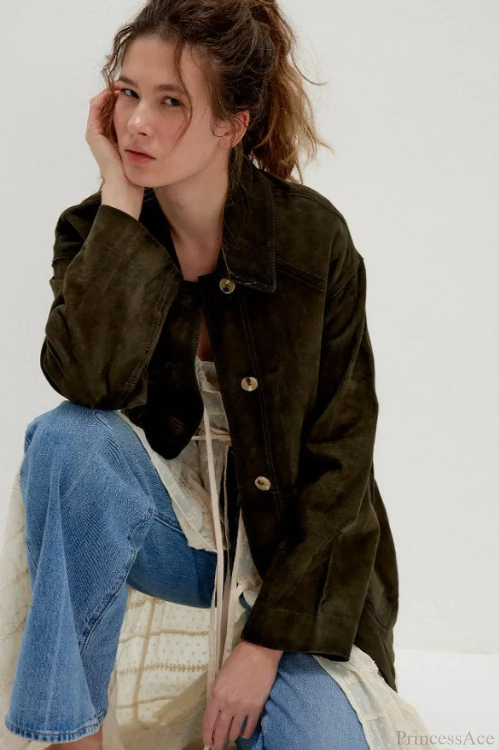 Vintage Simple Suede Single Breasted Jacket - Image 14