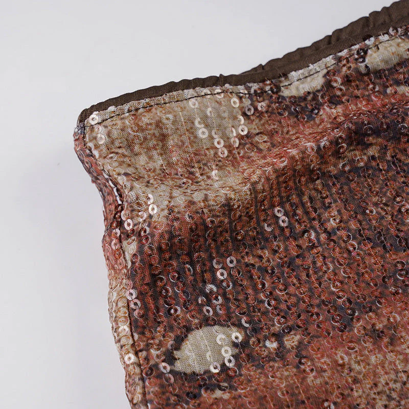 Vintage Snakeskin Sequin Low Waist Shorts - Image 6