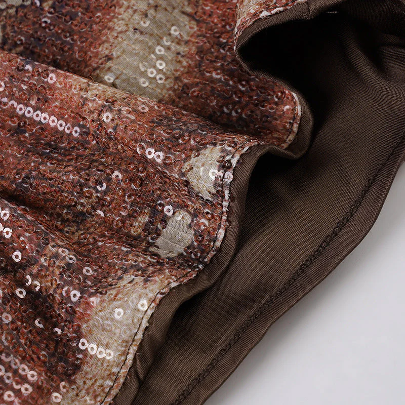 Vintage Snakeskin Sequin Low Waist Shorts - Image 7
