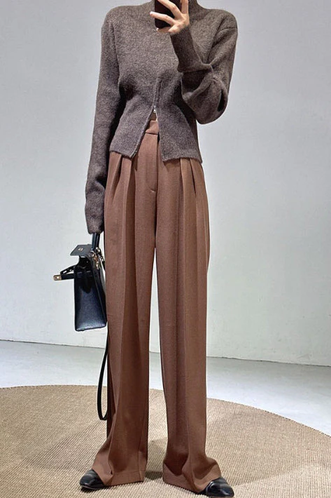 Vintage Straight-Leg Wide-Leg Pants - Image 4