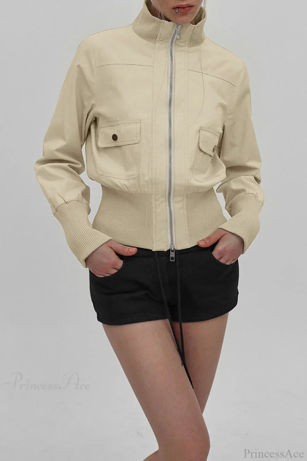 Vintage Utility Ribbed Pockets Jacket - Image 3