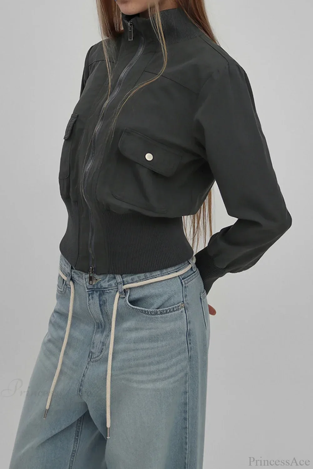 Vintage Utility Ribbed Pockets Jacket - Image 4