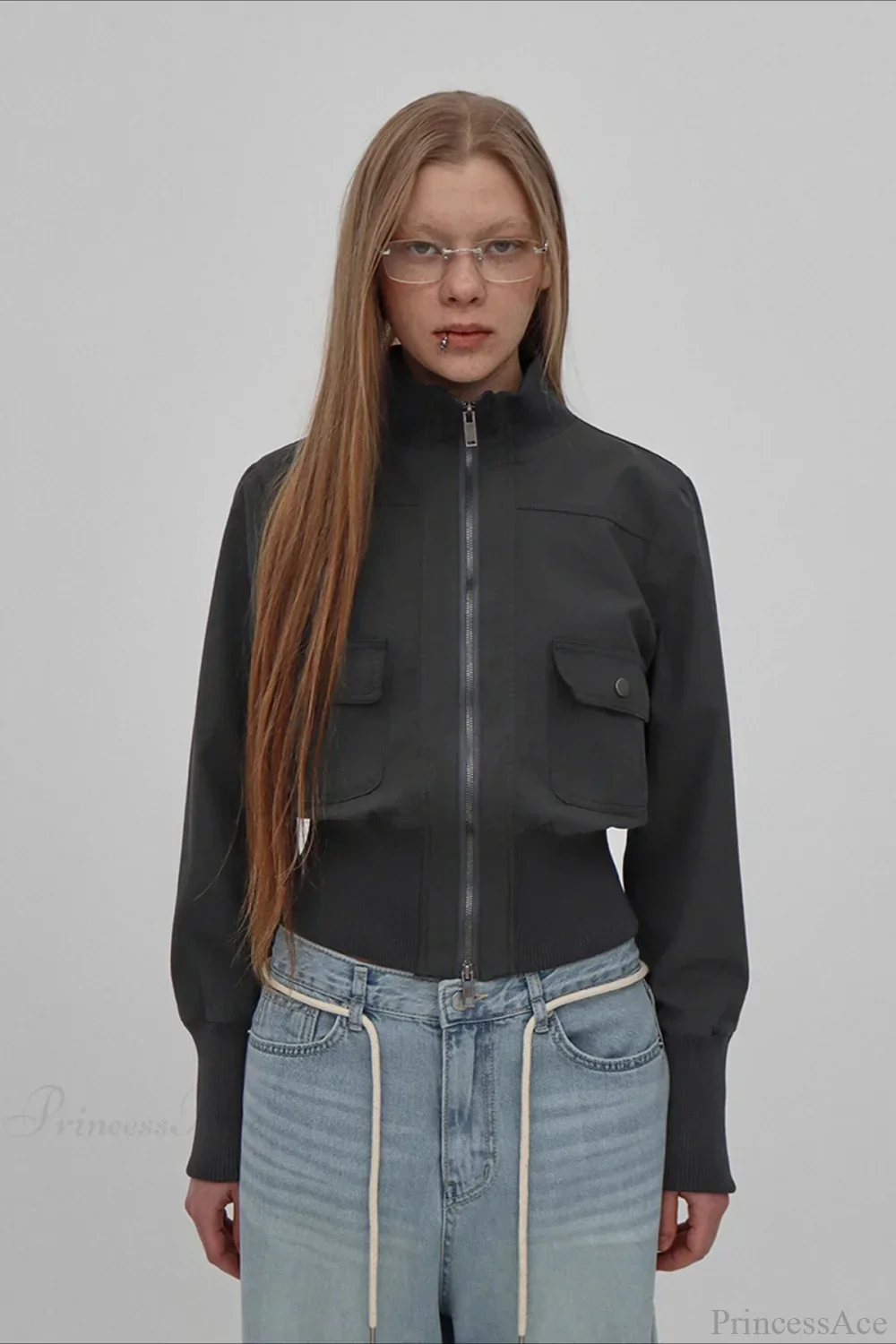 Vintage Utility Ribbed Pockets Jacket - Image 5