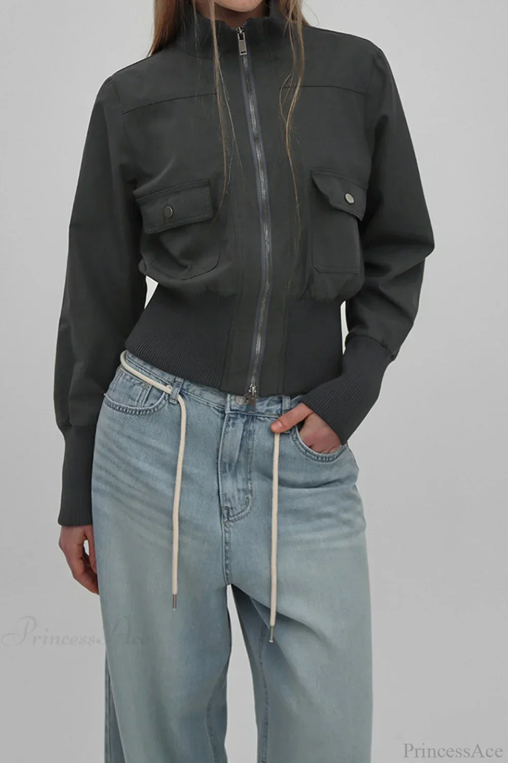 Vintage Utility Ribbed Pockets Jacket - Image 6