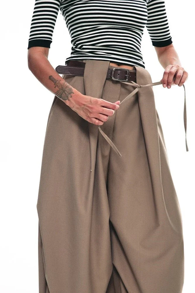 Vintage Wide-Leg Flowing Pants - Image 2