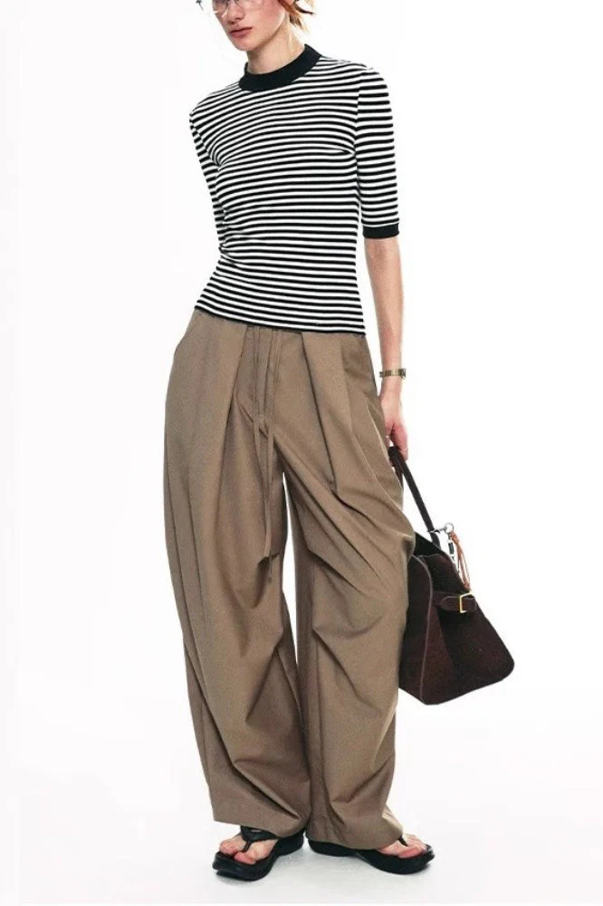 Vintage Wide-Leg Flowing Pants - Image 4