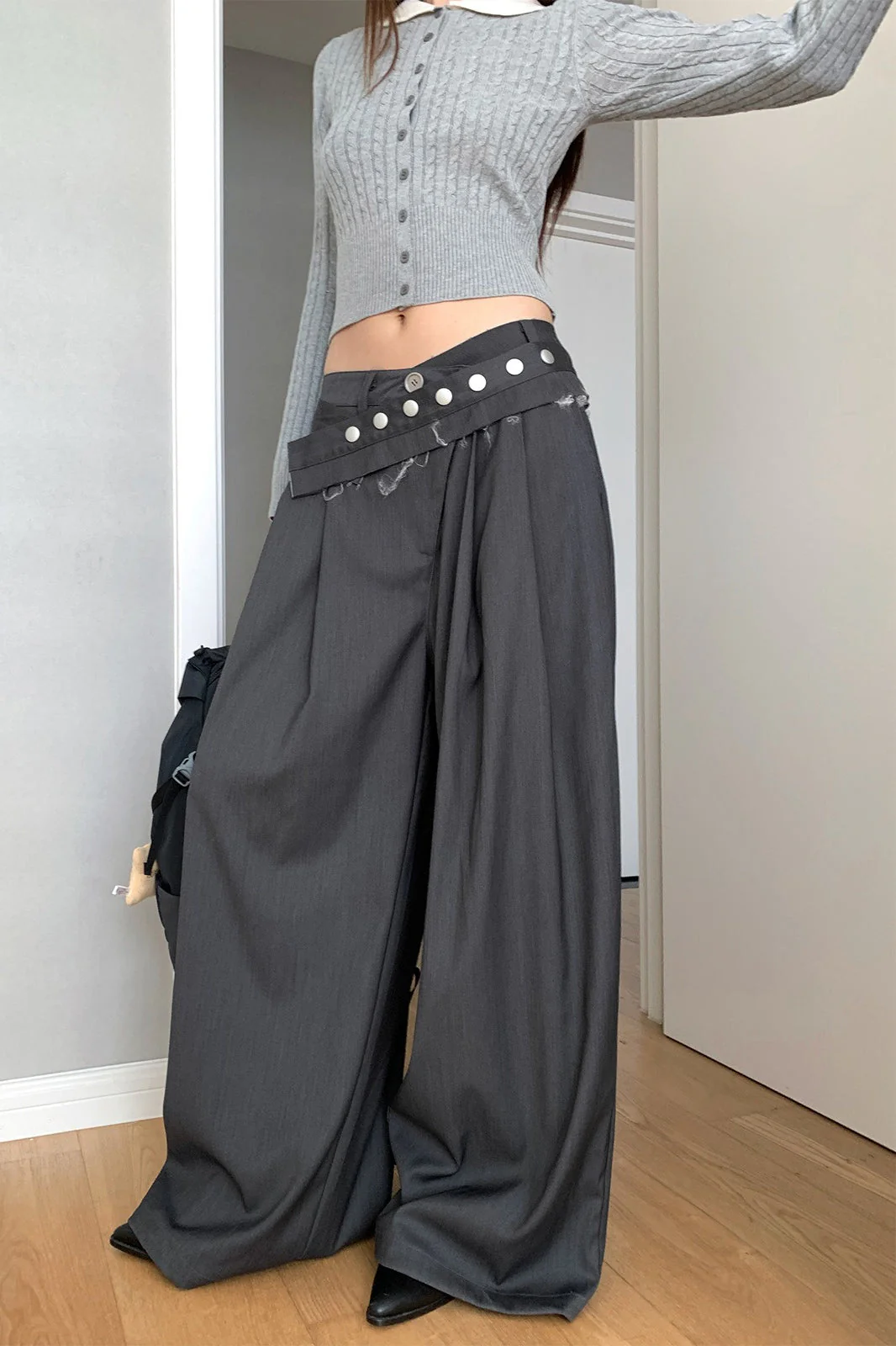 Vintage Wide-Leg Straight-Leg Pants
