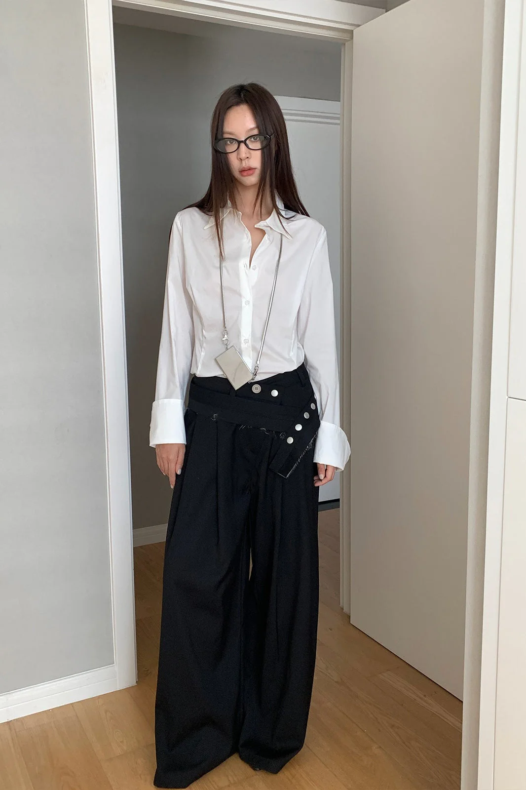 Vintage Wide-Leg Straight-Leg Pants - Image 5