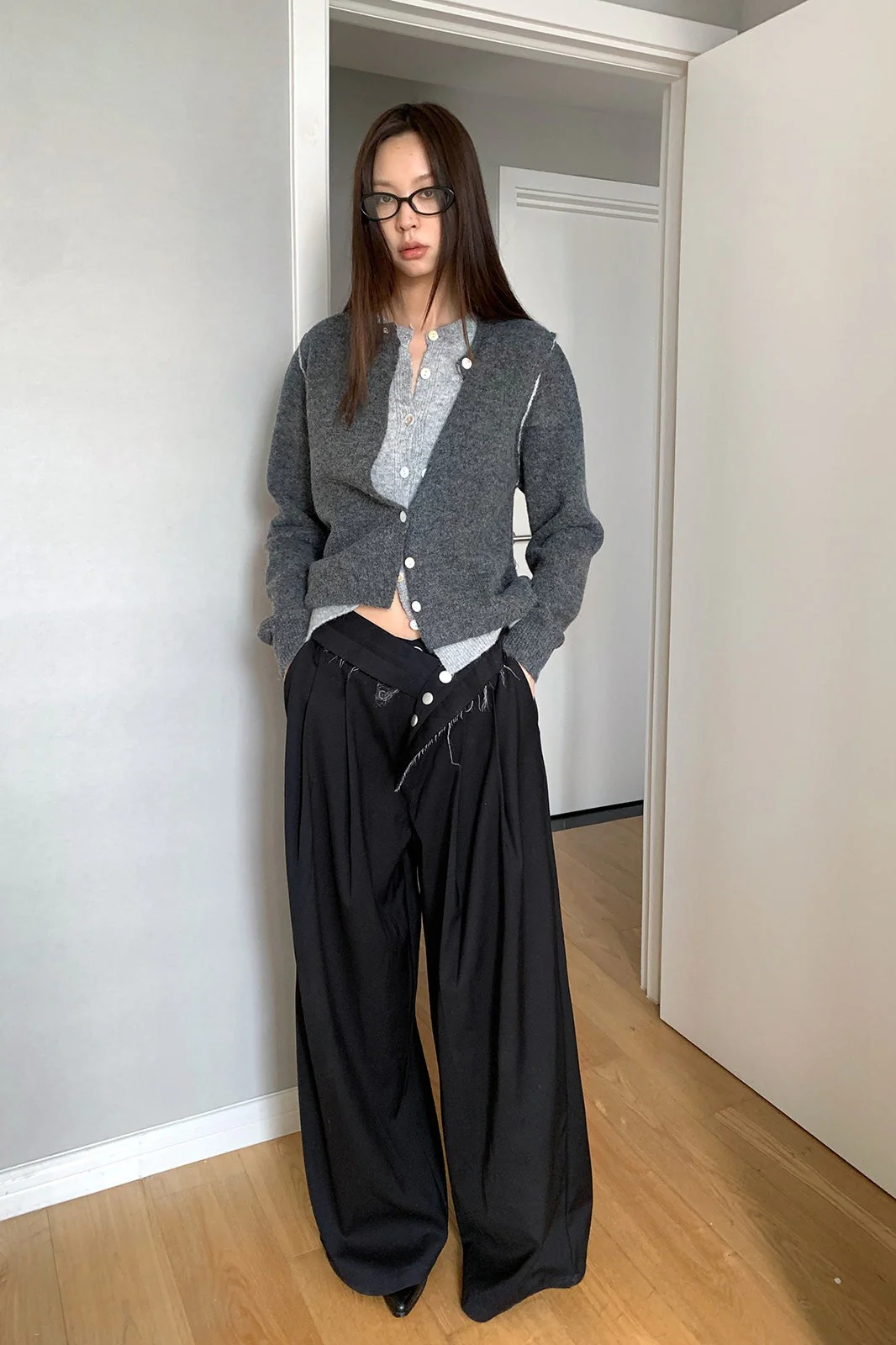 Vintage Wide-Leg Straight-Leg Pants - Image 7
