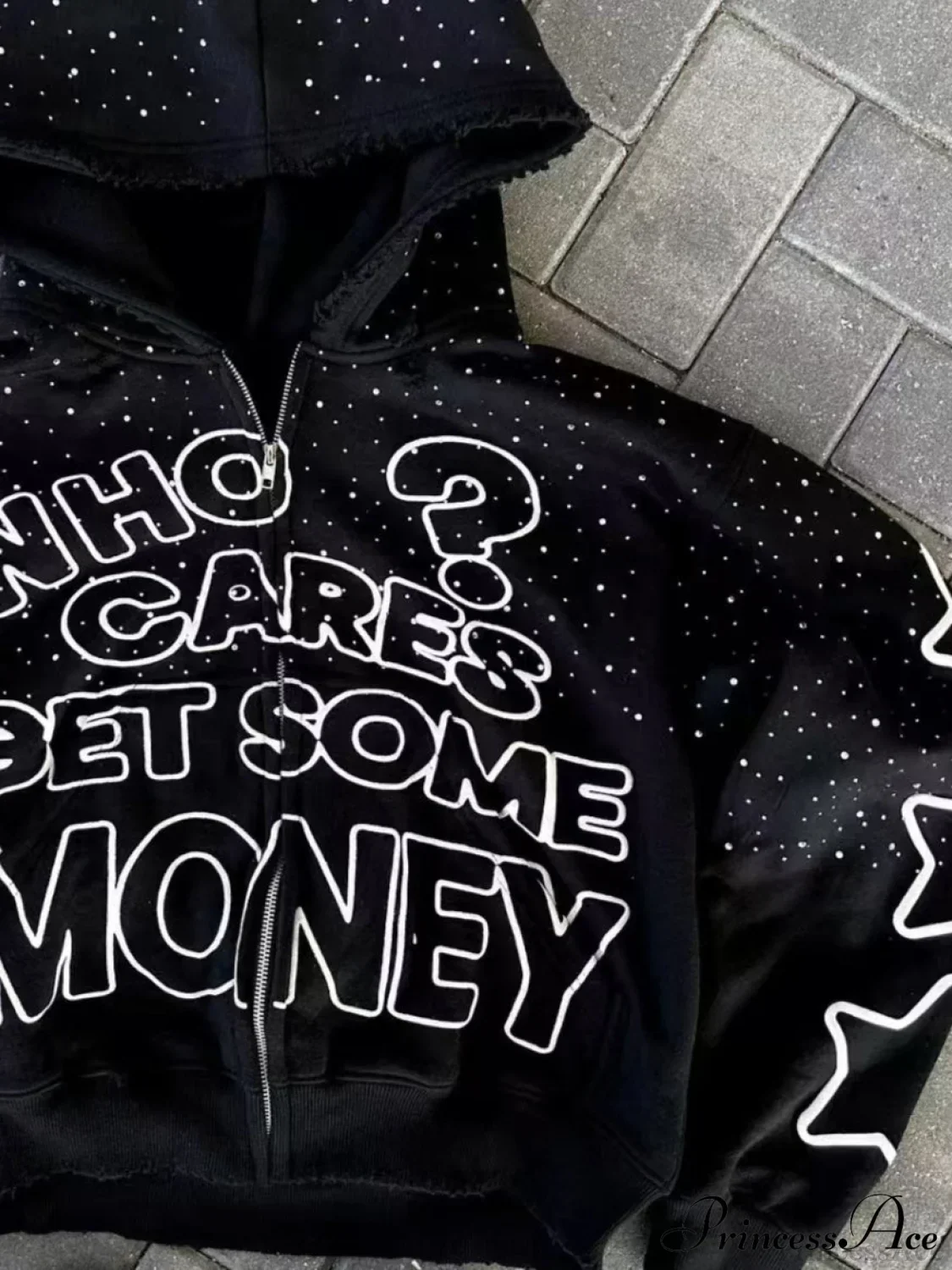 Vintage Y2k Zipper Print Hoodie - Image 3