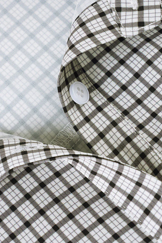 Waist Tie Plaid Long Sleeve Shirt Blouse - Image 4