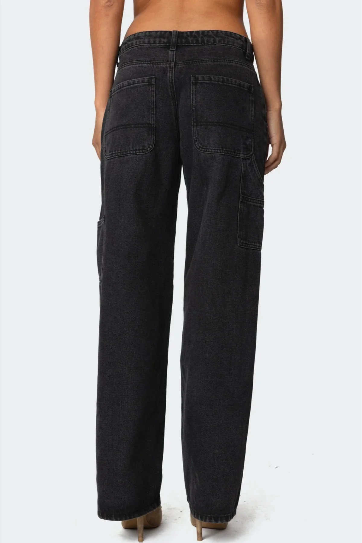 Washed Oversized Mid-Rise Cargo Pocket Straight-Leg Jeans - Image 7