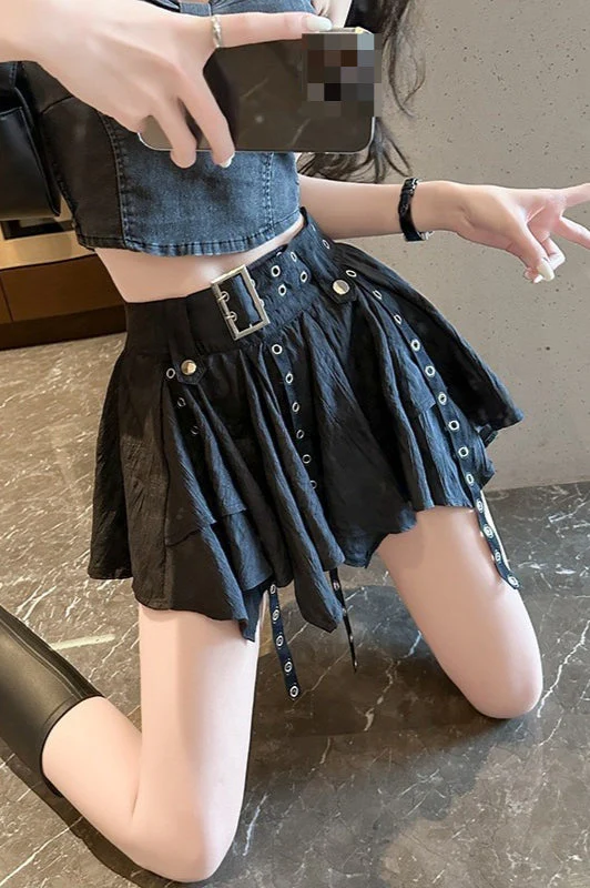 Wasteland Vintage Belt Asymmetrical Mini Skirt - Image 5
