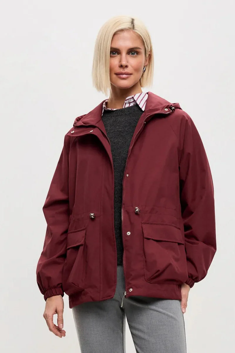 Waterproof Hooded Drawstring Loose Casual Outdoor Hiking Jacket - Image 15