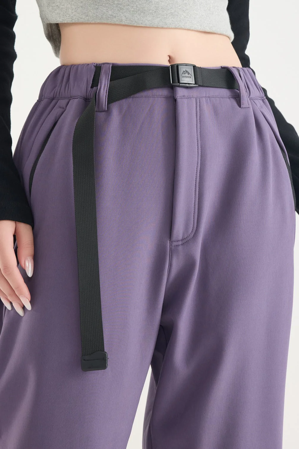 Waterproof Solid Zip Thermal Cargo Pants - Image 11