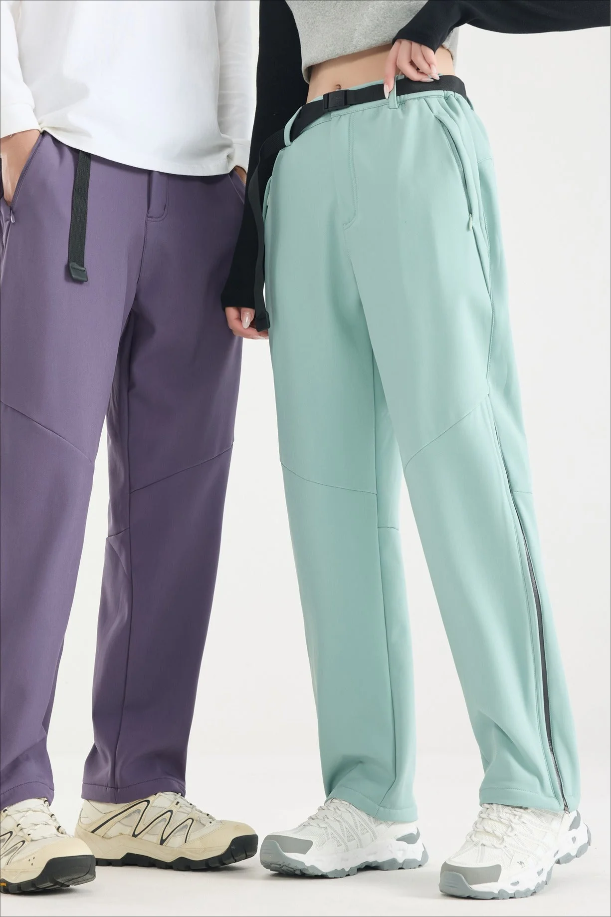Waterproof Solid Zip Thermal Cargo Pants - Image 12