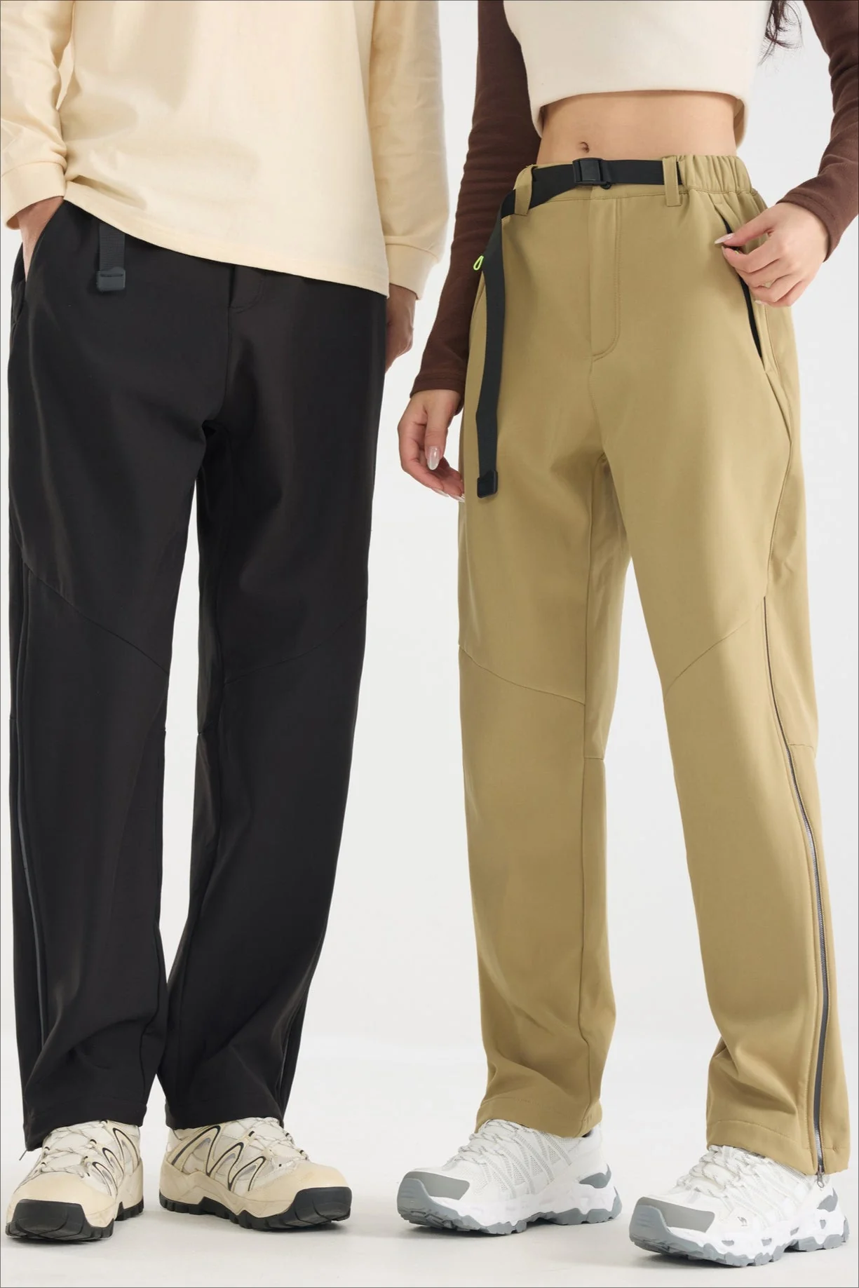 Waterproof Solid Zip Thermal Cargo Pants - Image 6