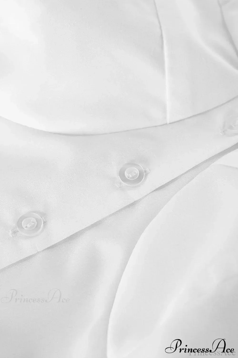 White Cotton Collared Puff Sleeve Blouse - Image 4