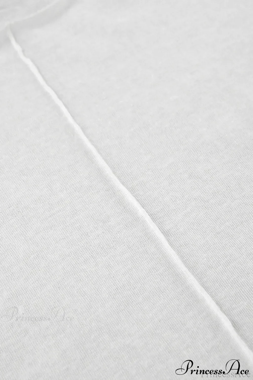 White Crew Neck Knit Panel Long Sleeve Tee - Image 2