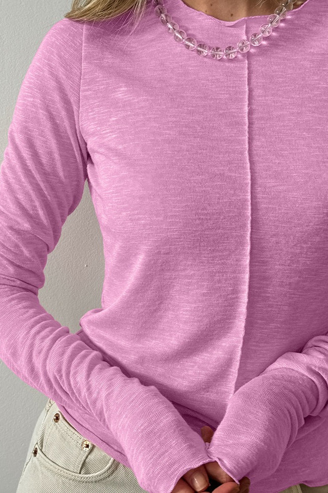 White Crew Neck Long-Sleeve Layering Knit Top - Image 5