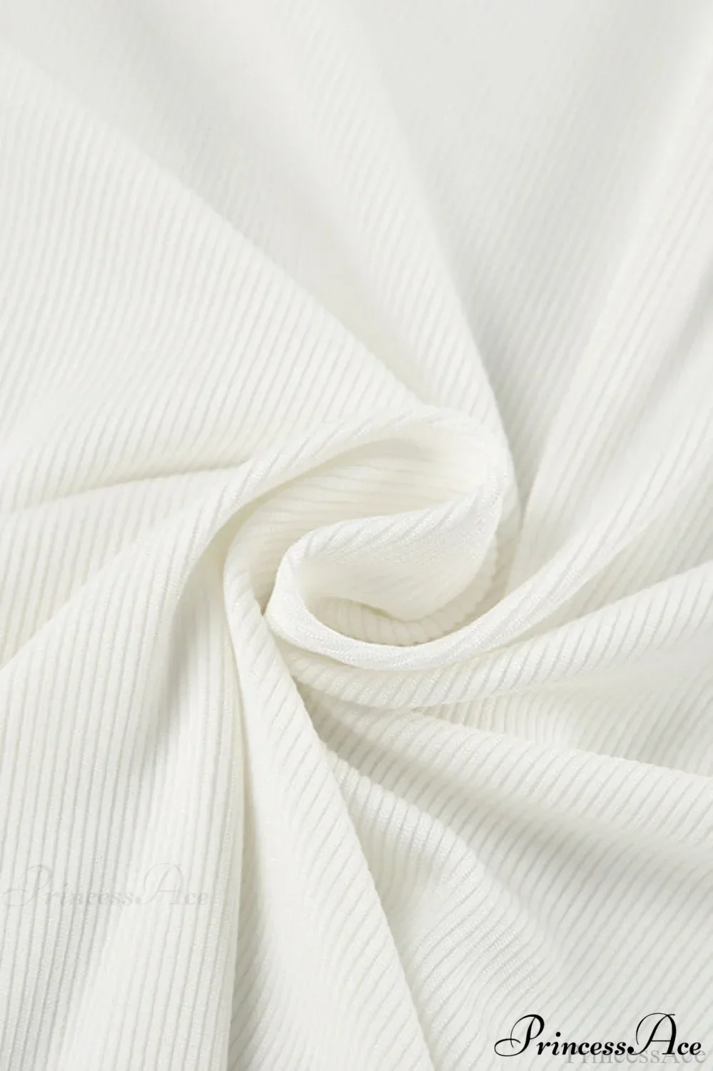 White Turtleneck Slim Knit Long Sleeve Tee - Image 4