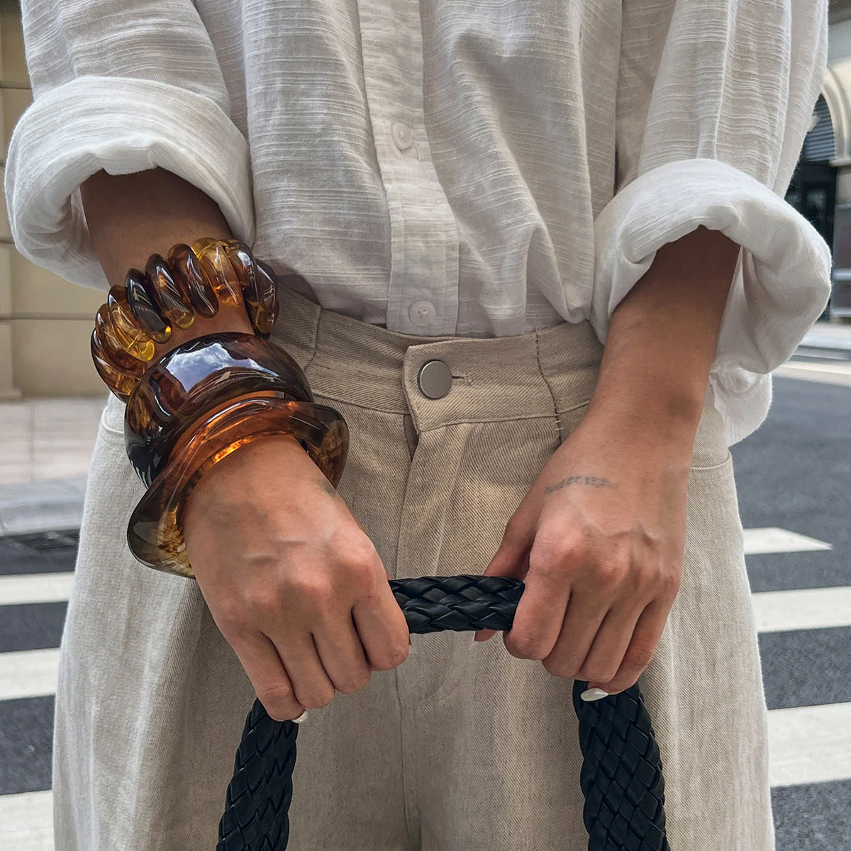 Wide Marble Texture Translucent Bracelet - Image 3